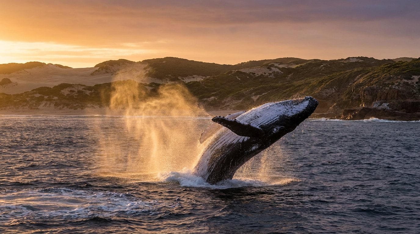 Humpback whale breaching