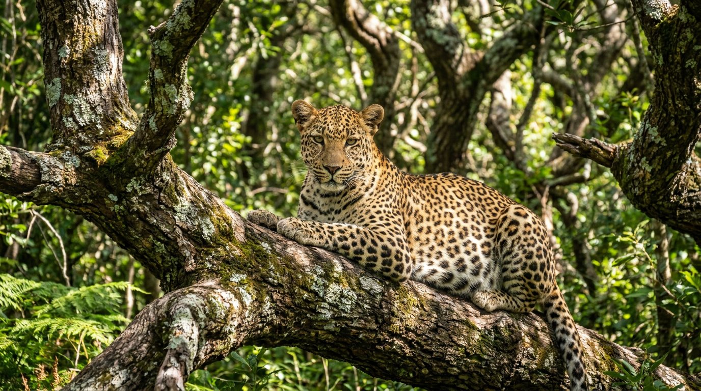 Leopard in sand forest